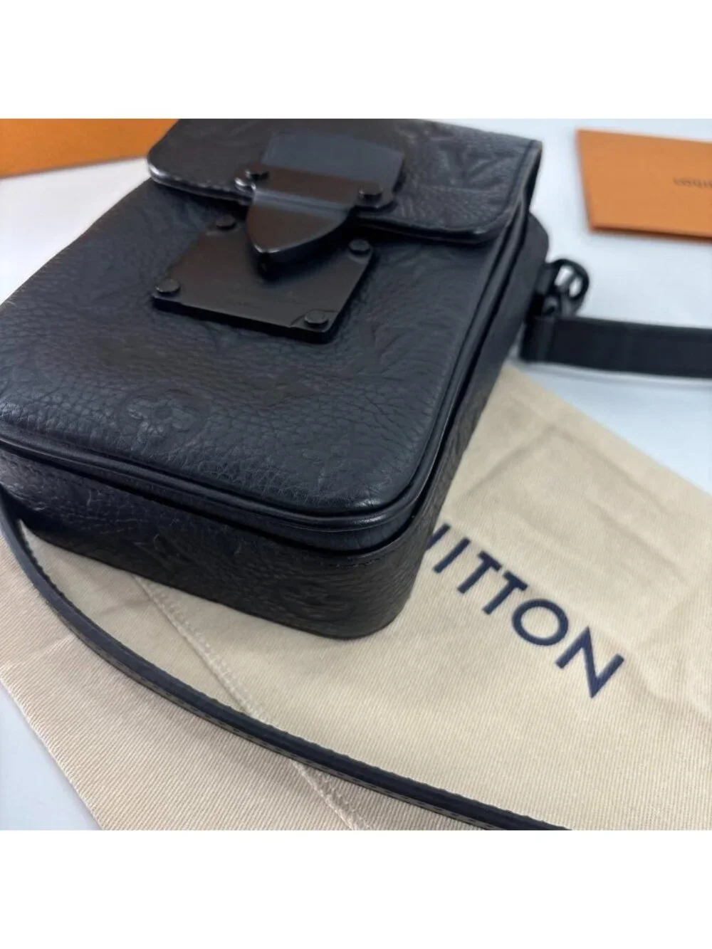 Louis Vuitton Super Monogram Taurillon S Rock Shoulder Bag Black